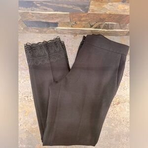 ❤️ Ann Taylor Size 0 Crop Black Pants Lace Hem